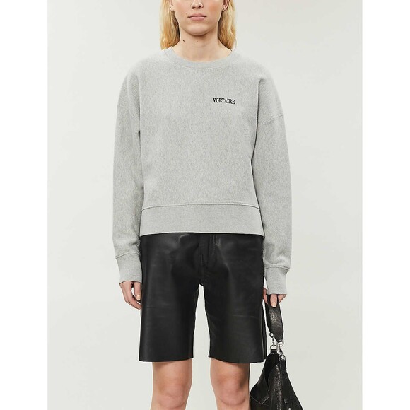 Zadig & Voltaire Champ Voltaire Sweatshirt Top Pullover Oversized Gray XS 212720 - Picture 2 of 8